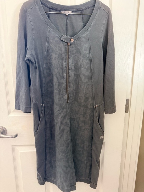 Sandwich Jackets & Blazers - Sandwich Slate Gray Zip-Front Tunic Dress with Front Pockets